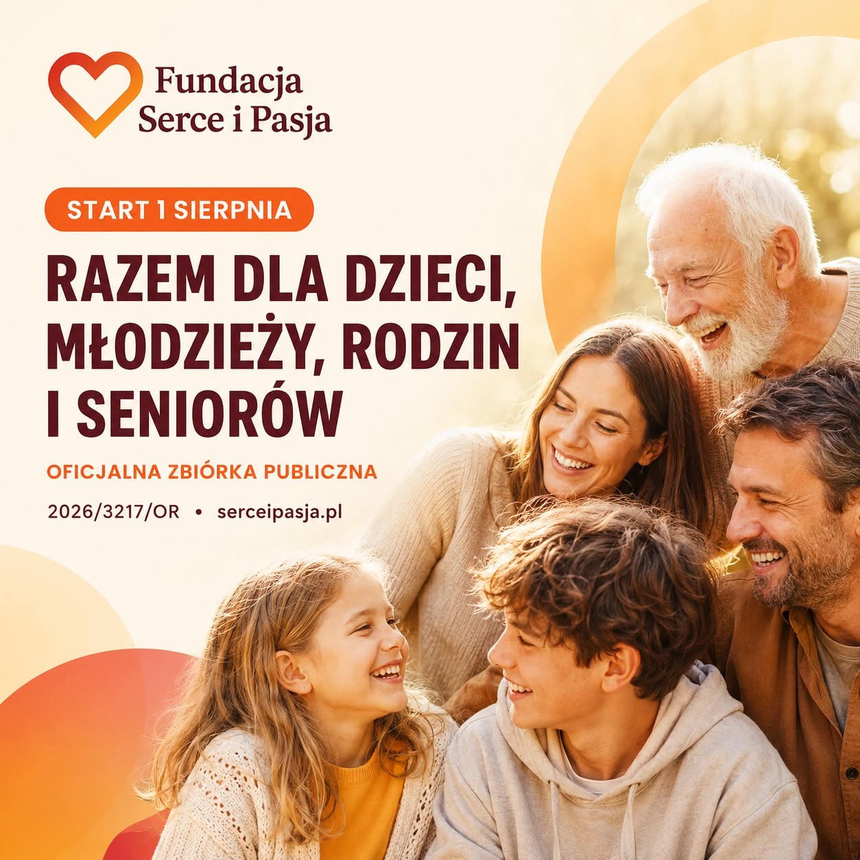 Ruszamy z oficjalną zbiórką publiczną „Razem dla dzieci, młodzieży, rodzin i seniorów”
