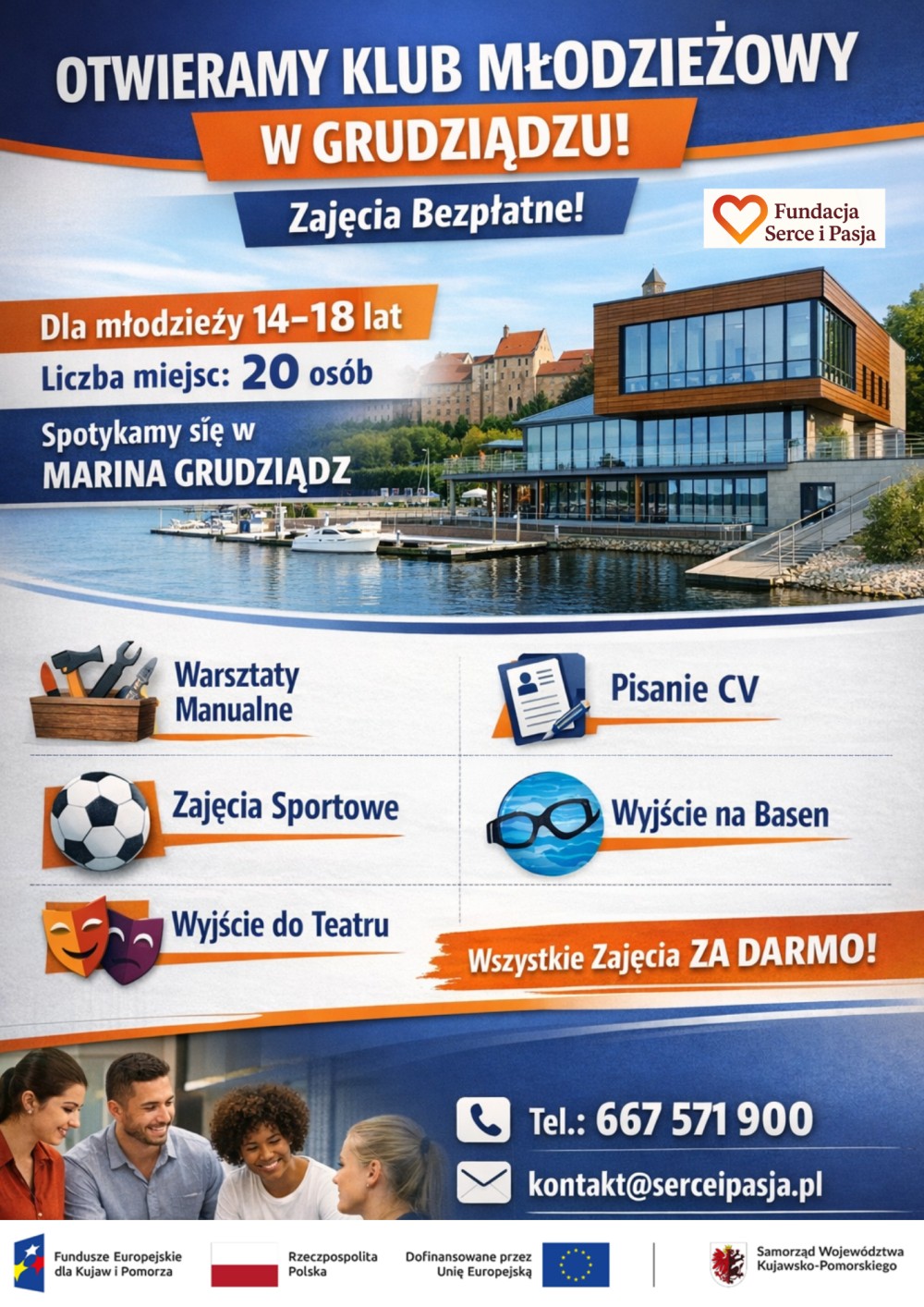 Plakat promocyjny projektu Klub Młodzieżowy „Ku Dorosłości”