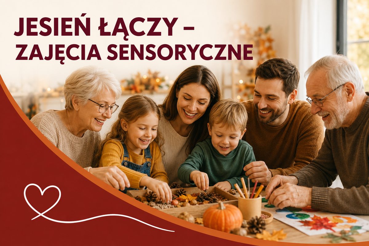 Uczestnicy zajęć sensorycznych „Jesień łączy” w Willi z Pasją w Toruniu